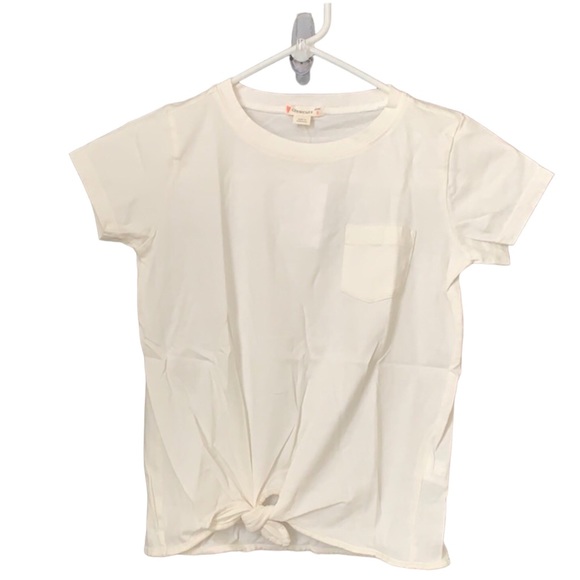 J. Crew Other - J. Crew Crewcuts Girls Ivory Short SleeveTie Front Tee Shirt